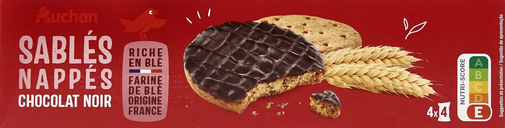 Sablés nappés chocolat noir