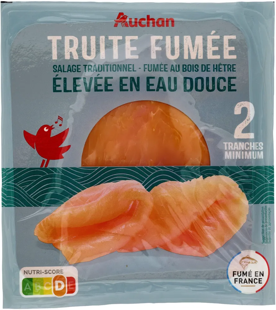 Truite fumée - salage traditionnel - fumée au bois de hêtre - élevée en eau douce