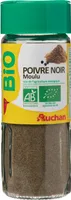 Poivre noir moulu issu de l'agriculture biologique