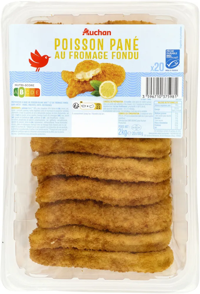 Poisson pané au fromage fondu