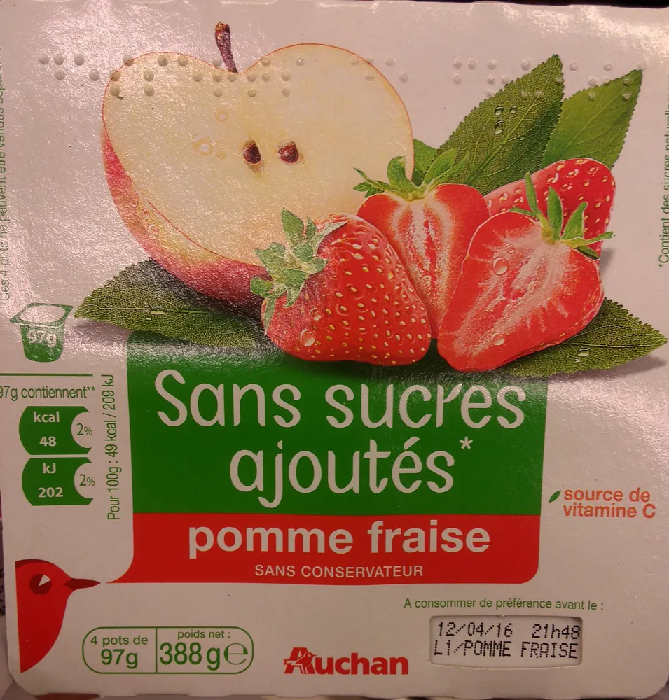 compote pomme-fraise sans sucres ajoutés