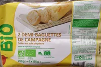 Demi-baguettes de campagne précuites sur sole de pierre