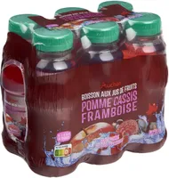 Boisson aux jus de fruits - pomme - cassis - framboise - à l'eau de source