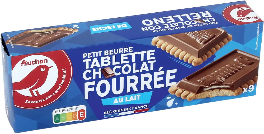 Petit beurre tablette chocolat fourrée au lait