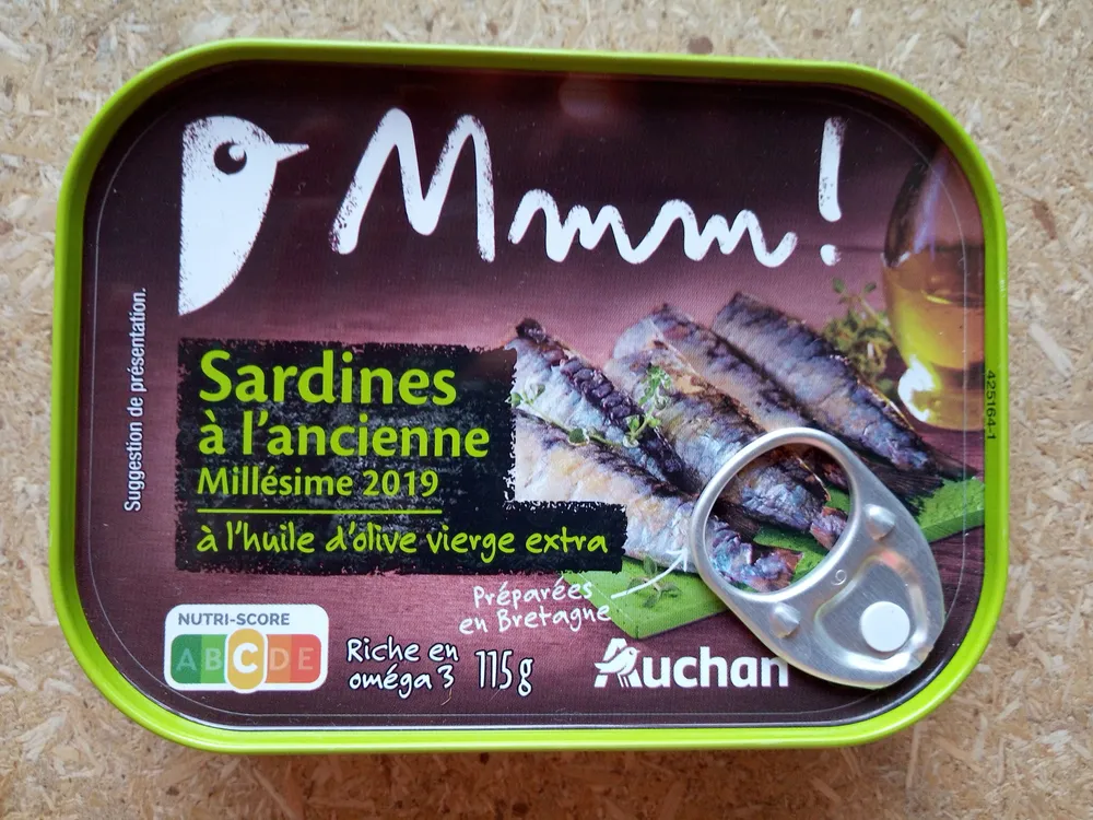 Sardines à l'ancienne millésime 2019 à l'huile d'olive vierge extra