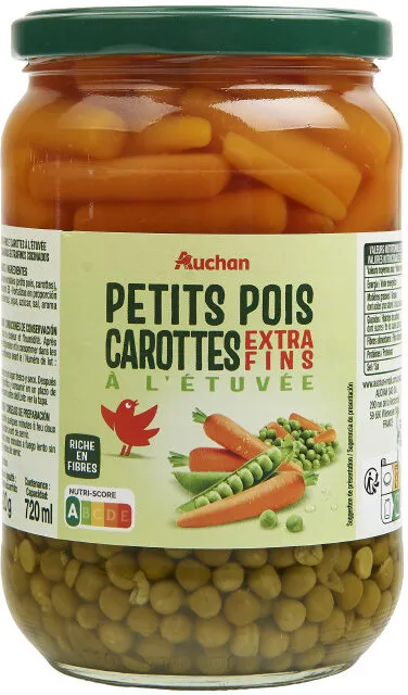 Petit pois extra-fins et carottes à l'étuvée