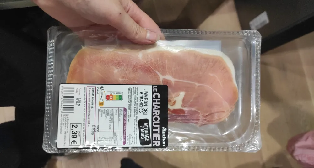 Jambon sec tranche x4
