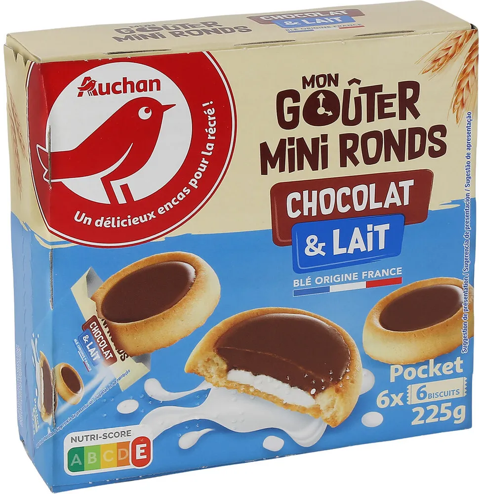 Mon goûter mini ronds chocolat et lait