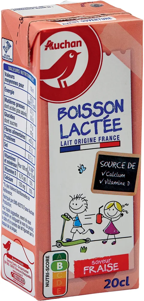 Boisson au Lait Saveur Fraise
