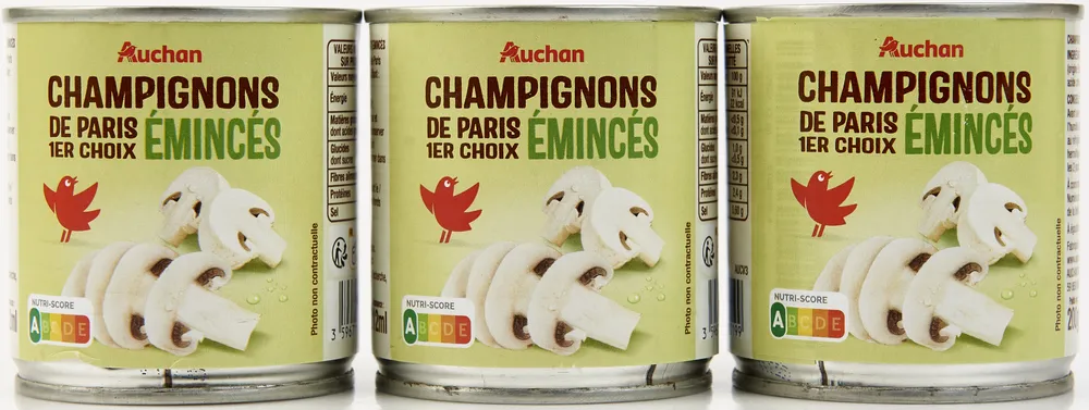 Champignons de Paris 1er choix Emincés