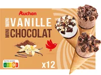 Auchan mini-cônes 6 vanille 6 chocolat