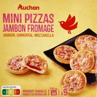 MIni pizzas Jambon fromageJambon + Mozzarella + Emmental