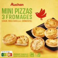 Mini Pizzas 3 fromagesedam, mozzarella, emmental