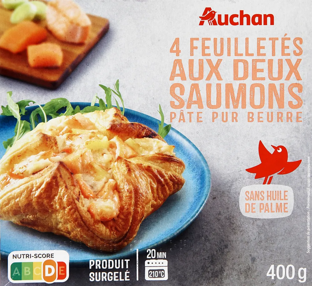 4 Feuilletés aux deux saumonsPâte pur beurre