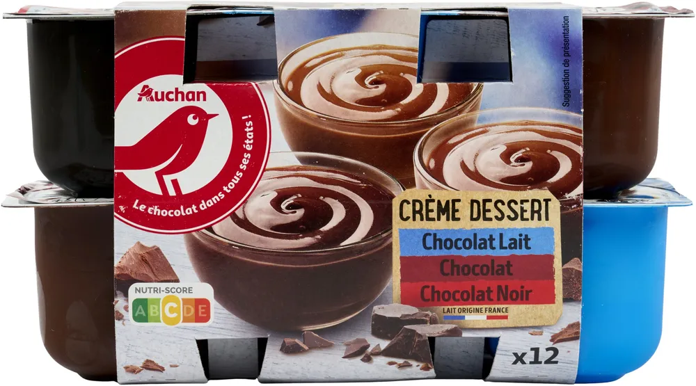 Crème dessert 3 ChocolatsChocolat lait / Chocolat / Chocolat noir