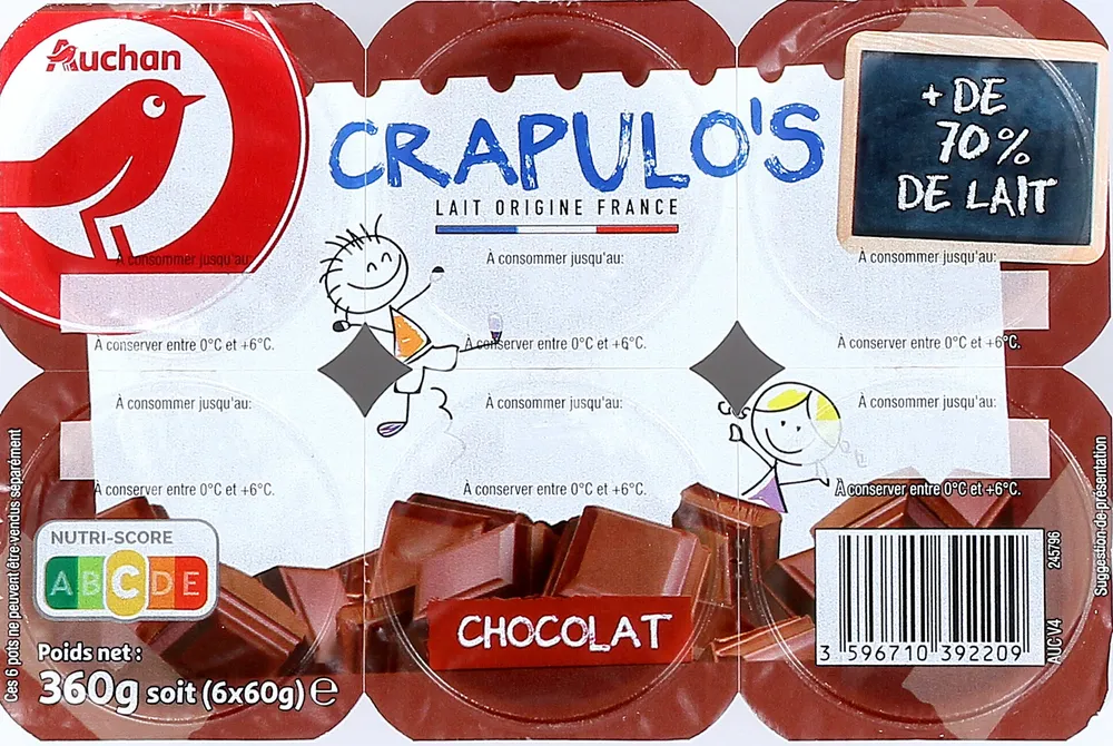 CRAPULO'S+ de 70% de Lait