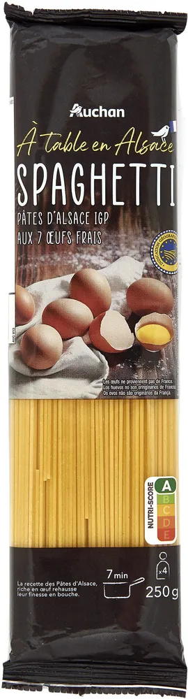 Spaghetti pâtes d'Alsace IGP aux 7 œufs frais