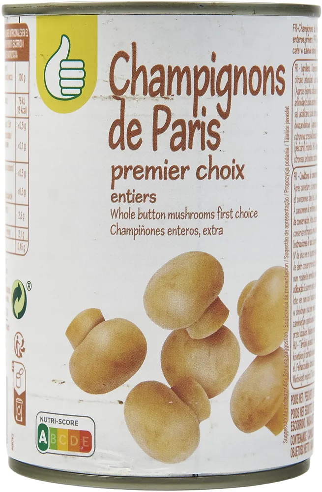 champignons de Paris 1er choix entiers
