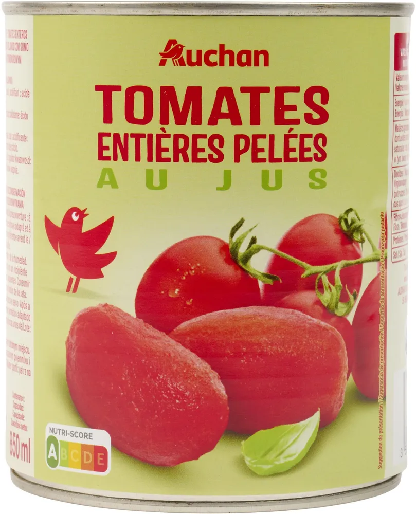 Tomates entières pelées au jus
