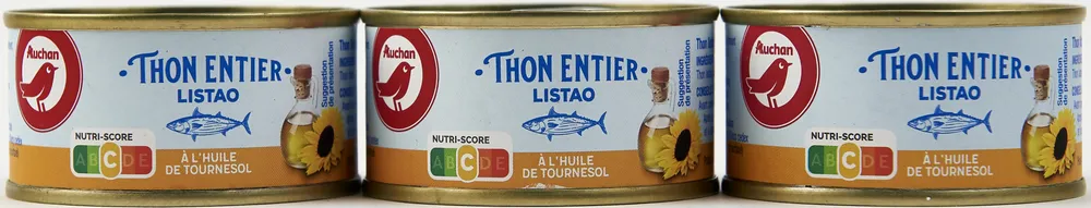 Thon LISTAO entier à l'huile de tournesol