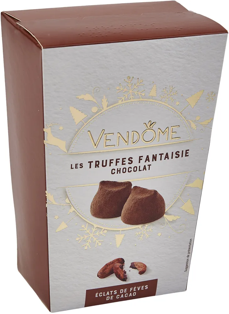 Truffes fantaisie chocolat - éclats de fèves de cacao