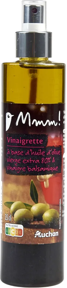 Vinaigrette à base d'huile d'olive vierge extra 80% et vinaigre balsamique