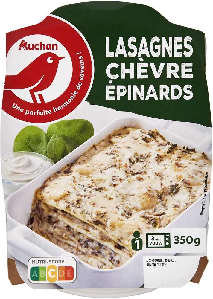 Lasagne chèvre épinards