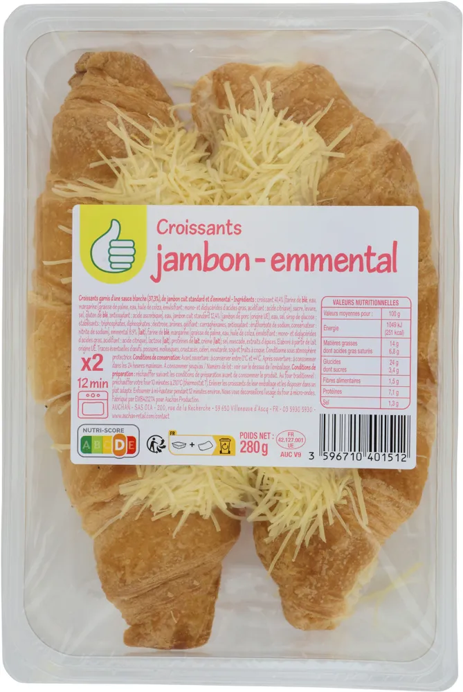 Croissants jambon - emmental