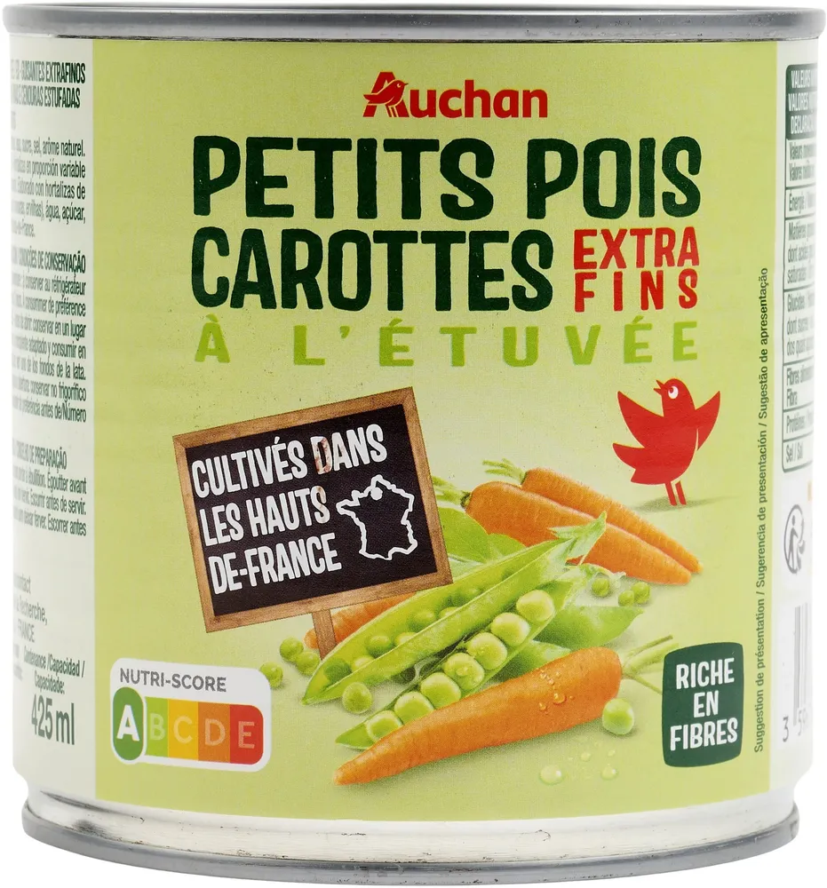 Petits pois carottes à l'étuvée extra-fins