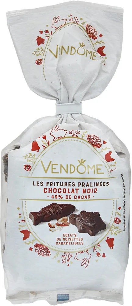 Les Fritures pralinées Chocolat Noir - 49% de cacao - éclats de noisettes caramélisées