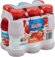 AUCHAN - Eau de source fraise - avec jus de fruits à base de concentrés