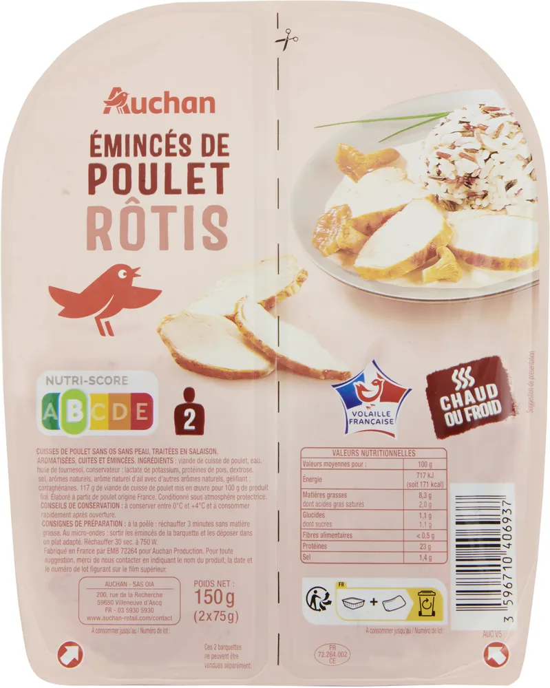 Emincés de Poulet Rôtis