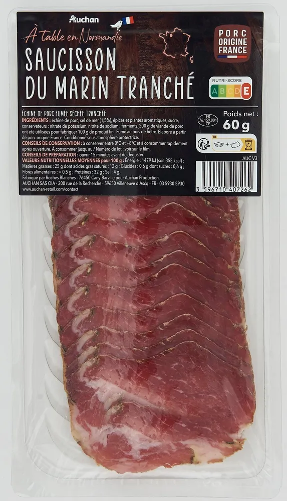 Saucisson du marin tranché