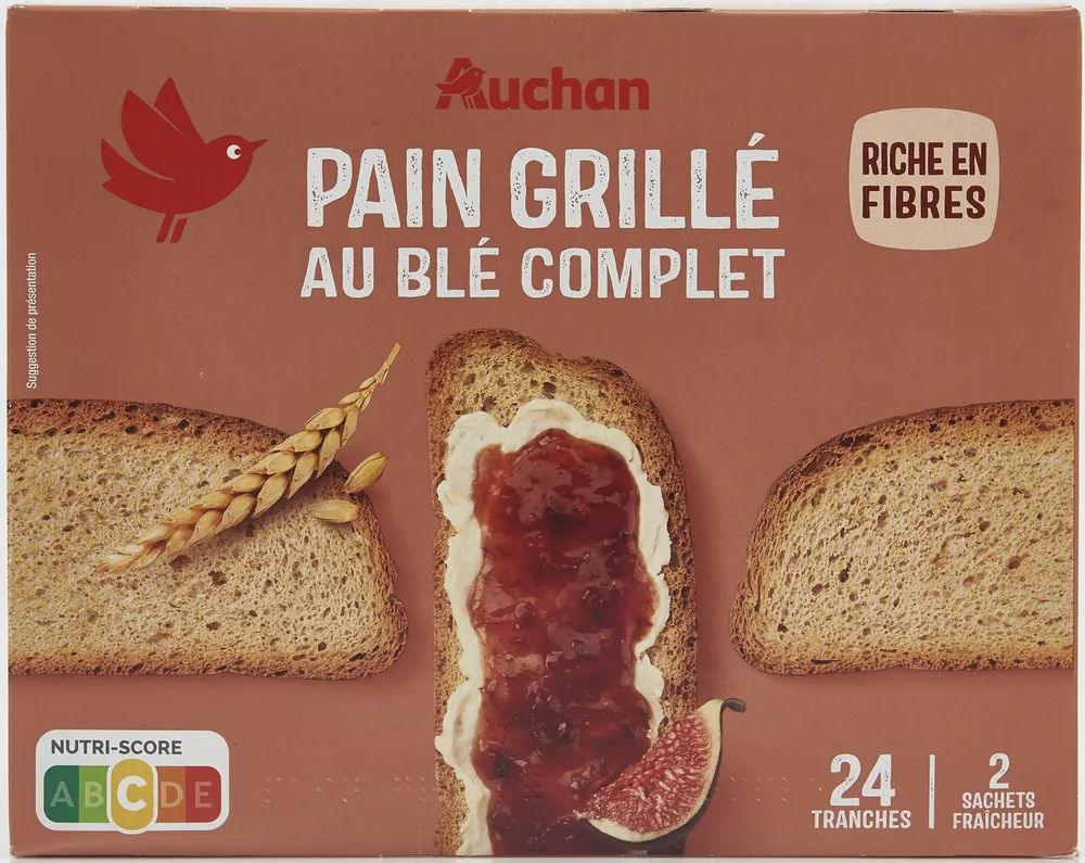 Pain grillé au blé complet