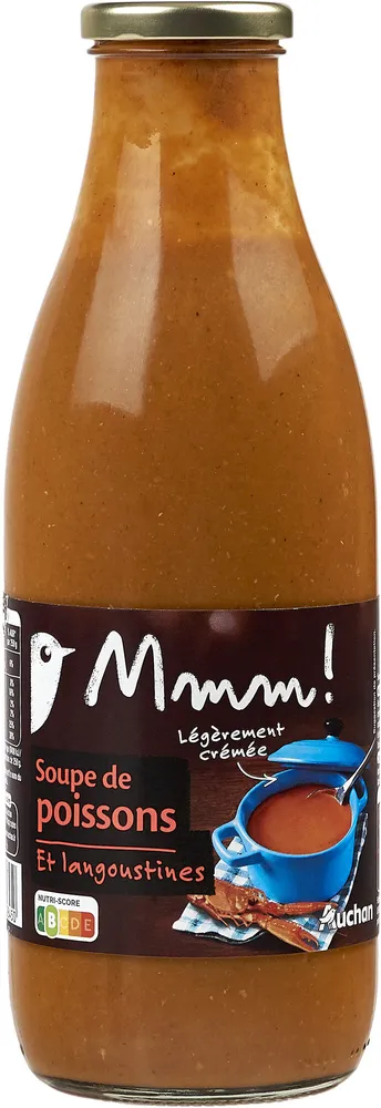 Soupe de poissons et langoustineslégèrement crémée