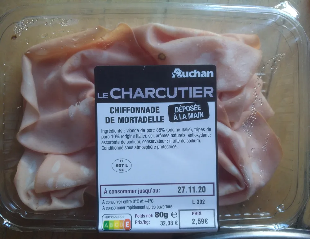 Chiffonnade de mortadelle