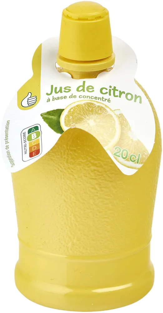 Jus de citron à base de concentré