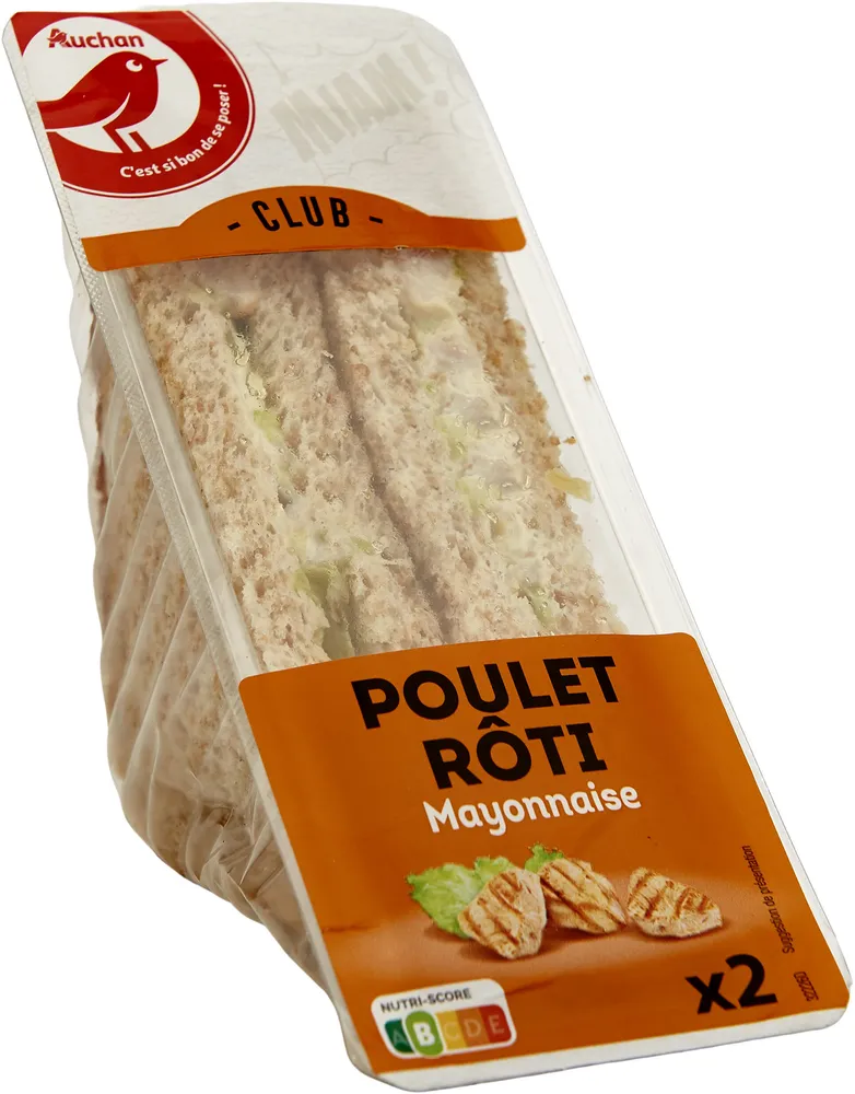 Pain de mie completPoulet rôtiMayonnaise