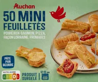 50 mini-feuilletéspoireaux-saumon, pizza, façon lorraine, fromages
