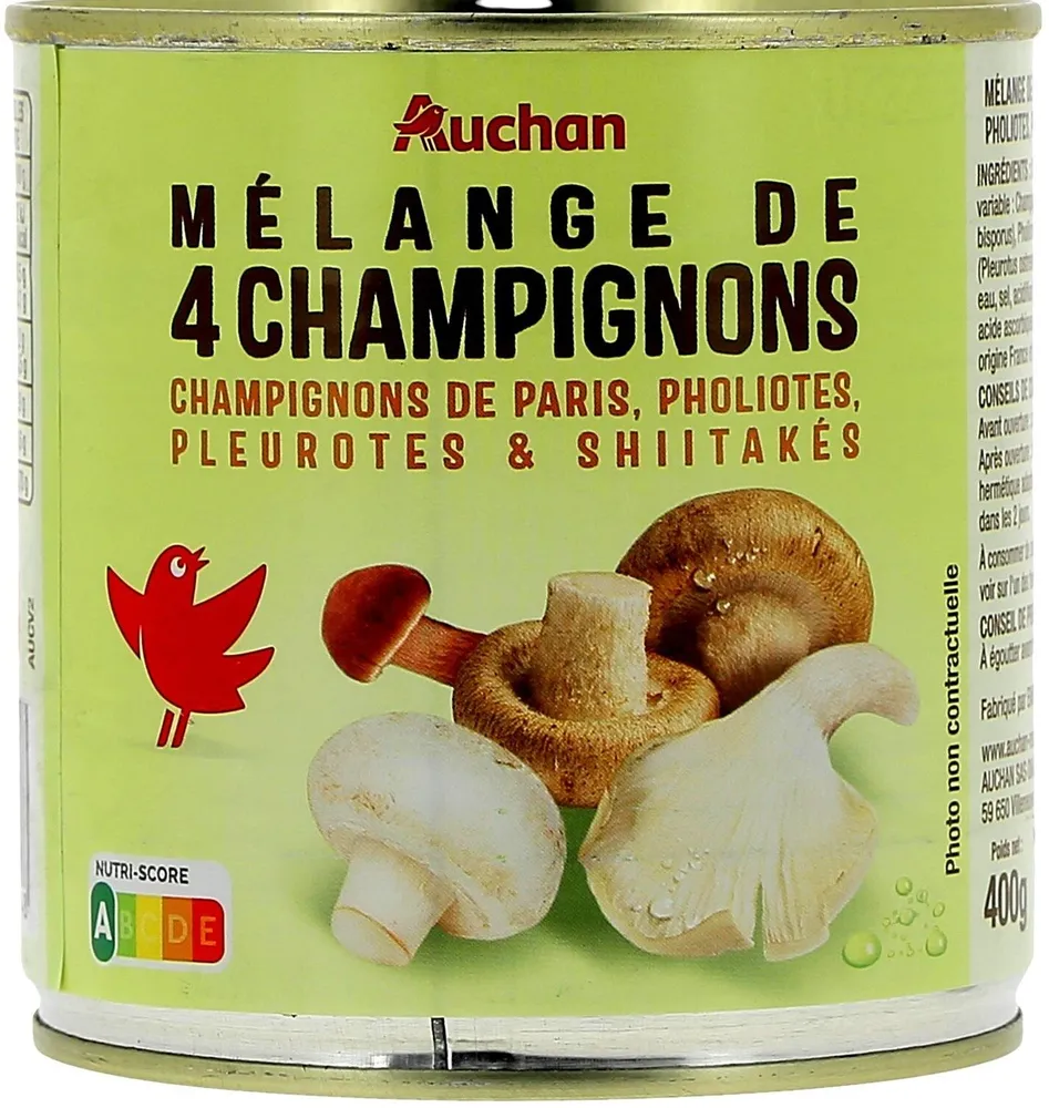 Mélange 4 Champignons - Champignons de Paris, Pholiotes, Pleurotes, Shii takés