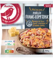 Poêlée franc-comtoise Pommes de terre, Comté, saucisses et lardons fumés