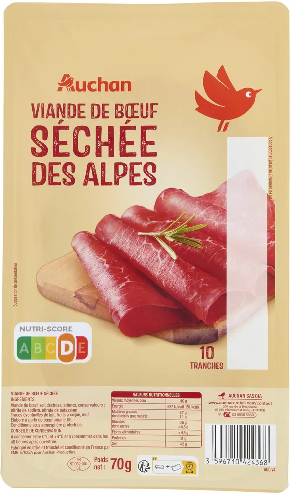 Viande de boeuf séchée des Alpes