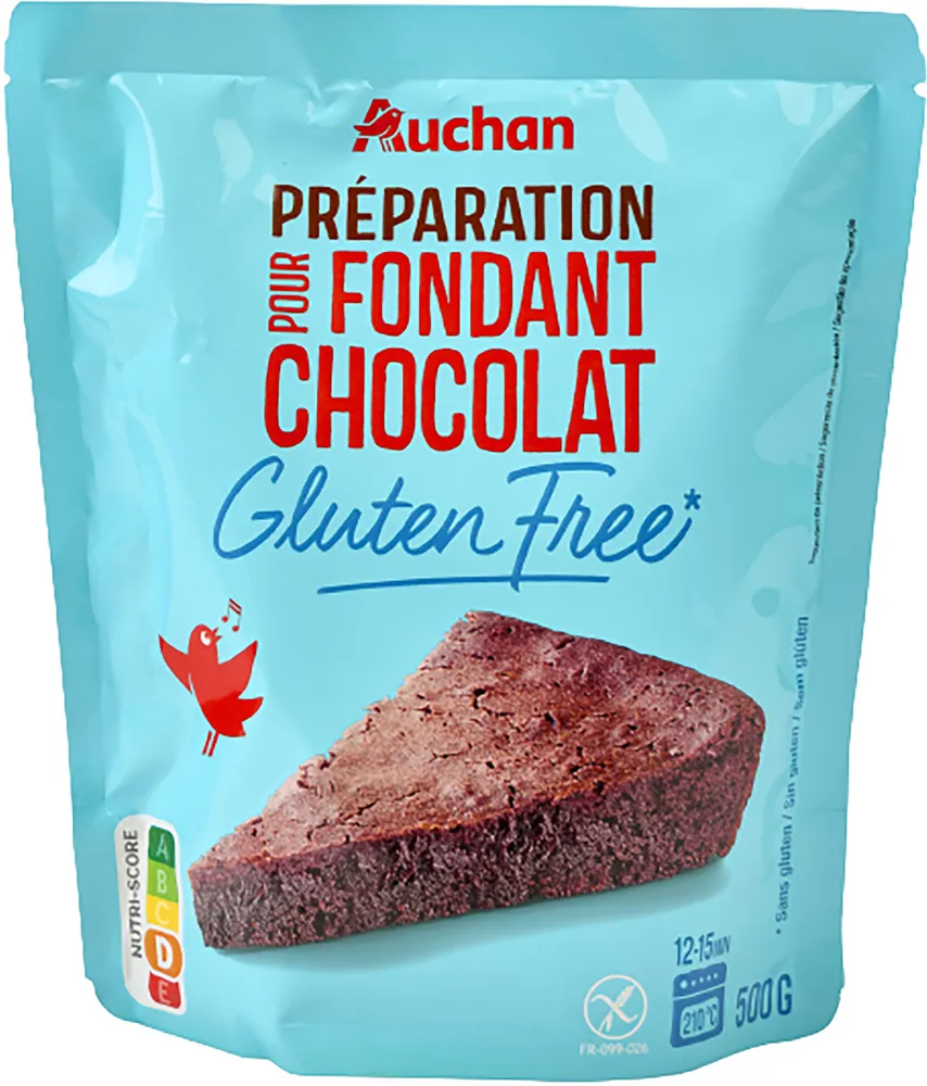 Pâte à gâteau prête à cuire pour fondant au chocolat sans gluten