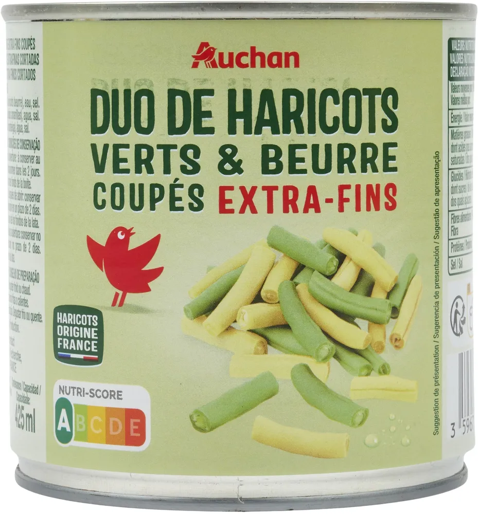 Duo haricots verts et haricots beurre extra fins coupés