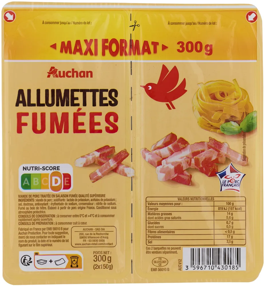 Allumettes fumées qualité supérieure