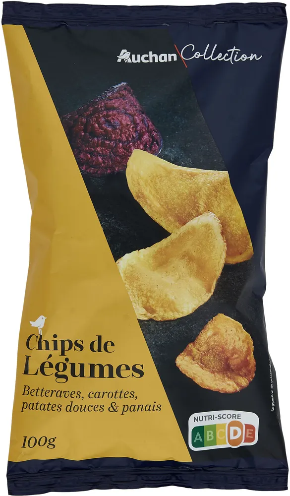 Chips de légumesBetteraves, carottes, patates douces et panais