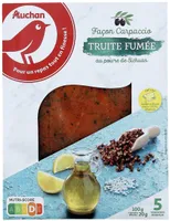 Façon carpaccio - Truite fumée au poivre de SichuanDosette à l'huile d'olive(60%), citronnée à l'intérieur