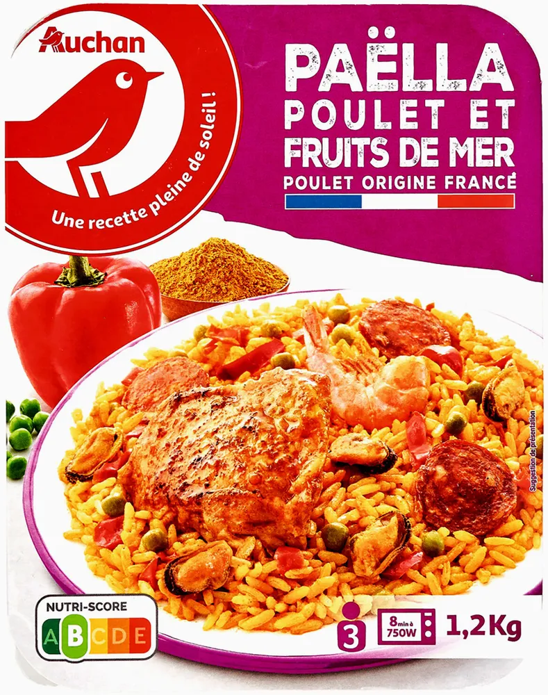 Paella poulet et fruits de mer