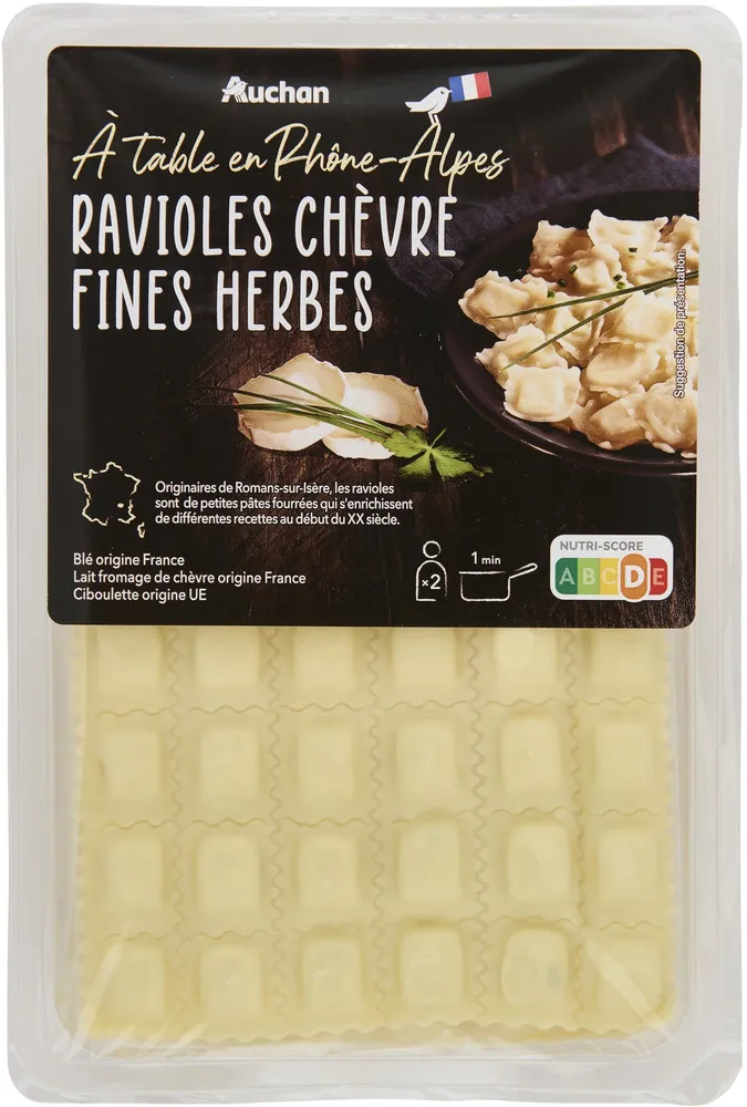 Ravioles au fromage de chèvre frais et fines herbes