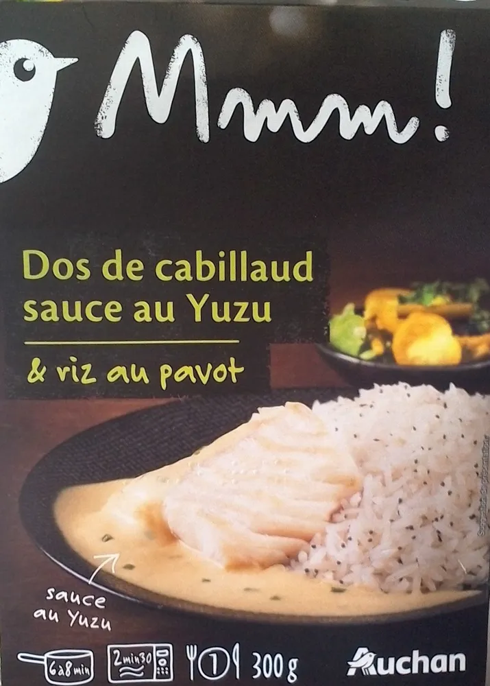 Dos de cabillaud, sauce au yuzu & riz au pavot